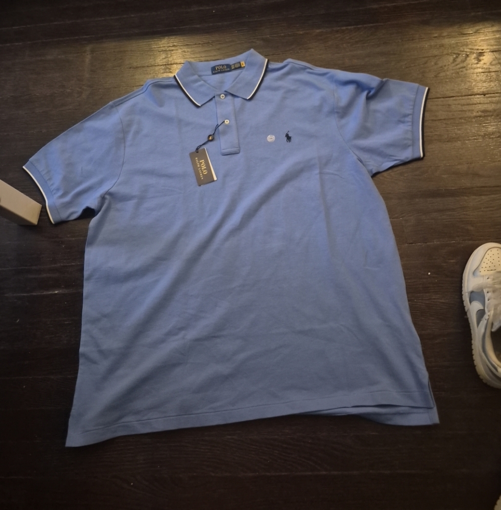NWT Polo Ralph Lauren Polo Shirt Men Big&Tall 2XB Blue Classic Fit Mid Weight.